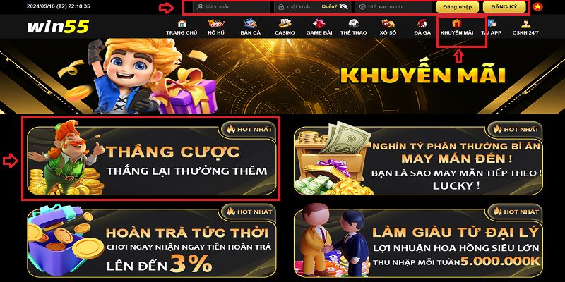 Nội dung 4 bước tham gia nhận thưởng ưu đãi WIN55